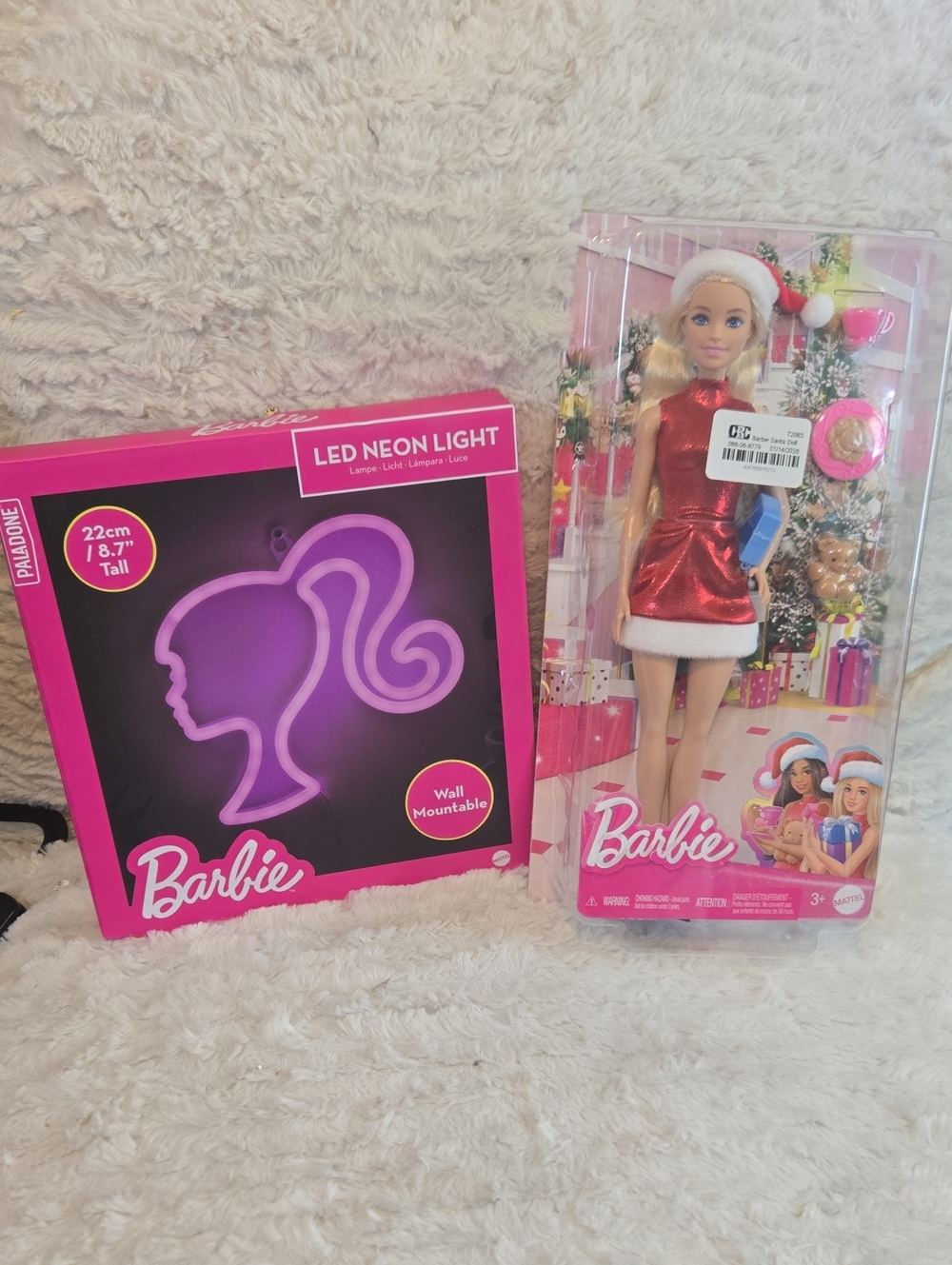Barbie Doll Holiday Set with Pink LED Neon Light
